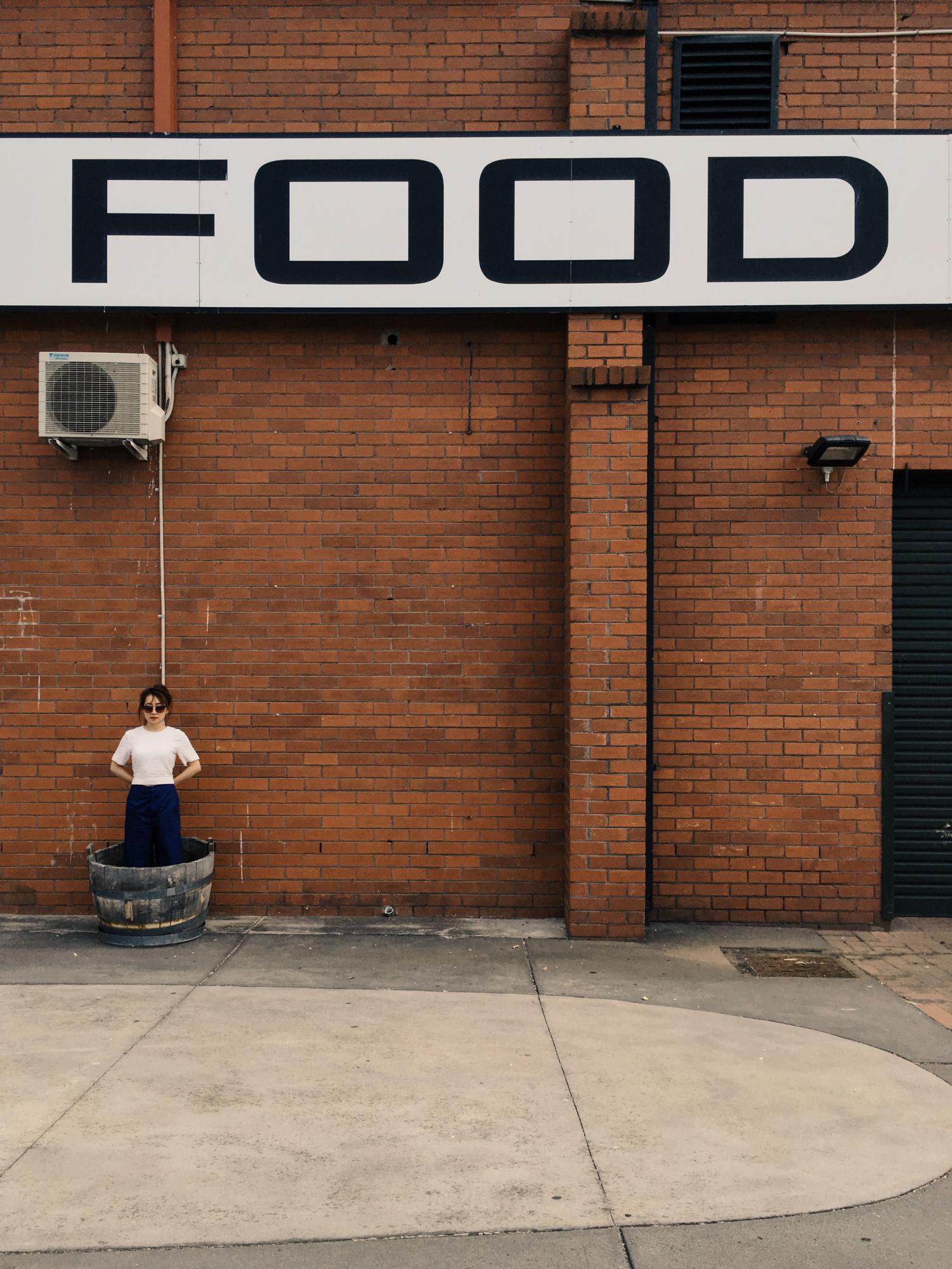 Studio entrance with branded sign